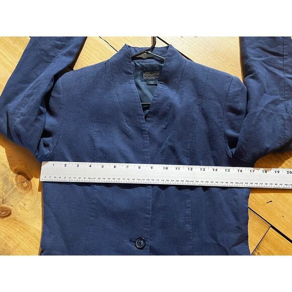 Pendleton Women's Blue Blazer jacket. linen/cotton blend. office work Size 2 - Picture 7 of 8